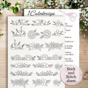Embroidery patterns stick and stitch for pockets